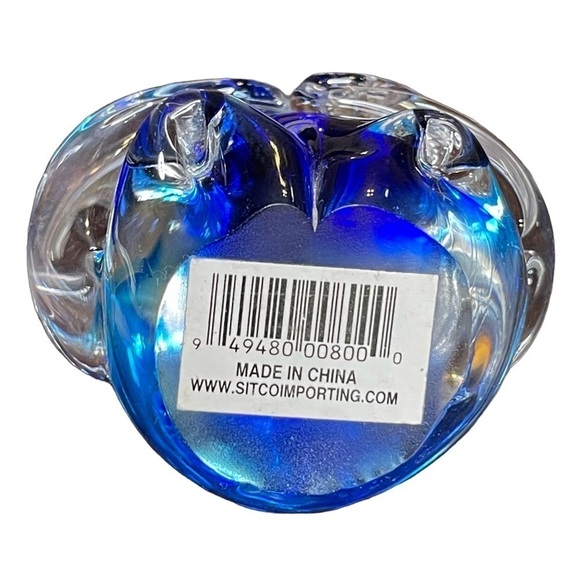 Art Glass Paperweight Collectible Hand Blown Blue Koala Bear - Picture 6 of 9